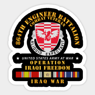 864th Eng Bn - Iraqi Freedom Veteran w IRAQ SVC Sticker